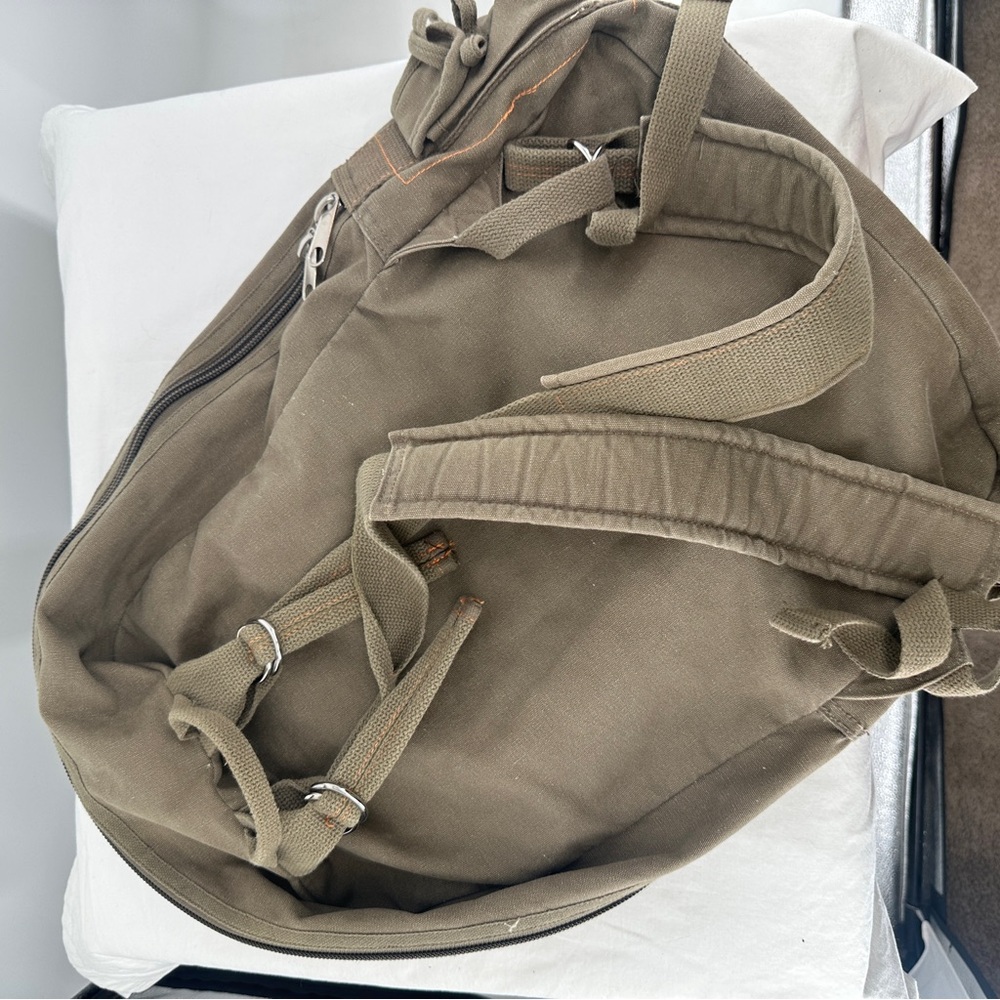 Rothco Vintage Canvas Flight Bag ‎ Olive Cotton Backpack - Picture 7 of 13